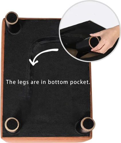 Miniatura 5 de Mini reposapiés otomano de 15.7 pulgadas, reposapiés acolchado de piel sintética con patas de madera maciza, reposapiés rectangular moderno