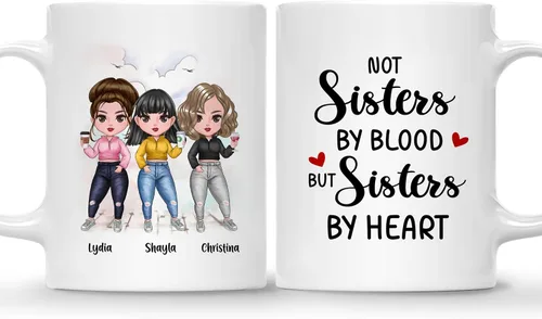 Miniatura 10 de Gossby Taza personalizada para amigas, Besties Forever, regalo personalizado para mejores amigas para mujeres con nombres de avatares, regalo 4
