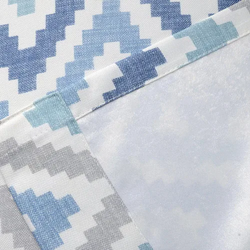 Miniatura 5 de Melodieux - Cortinas con ojales para ventana estilo Chevron para sala de estar, 52 x 96 pulgadas, color azul (1 panel)
