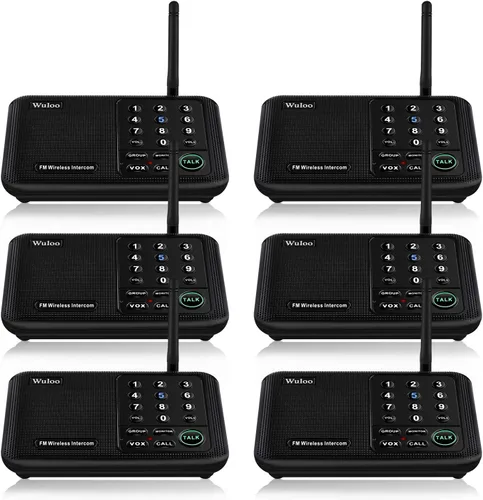 Miniatura 9 de Wuloo Intercomunicadores inalámbricos para el hogar de 1 milla (5280 pies) Rango 10 - Canal, sistema de intercomunicación inalámbrico para el hogar