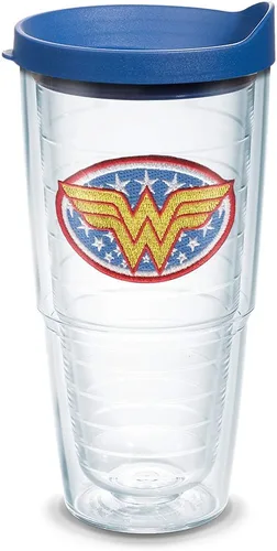Miniatura 14 de Tervis DC Comics - Vaso aislado de doble pared con emblema de la Mujer Maravilla fabricado en Estados Unidos, mantiene las bebidas frías y azul