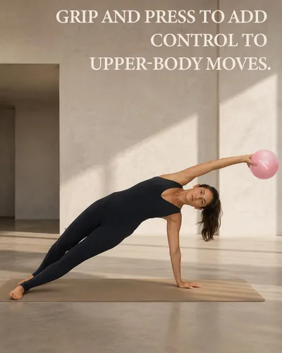 Miniatura 4 de Trideer Pelota de pilates de 9 pulgadas, pelota de ejercicio pequeña para yoga, entrenamiento de núcleo, terapia física, equilibrio, estabilidad
