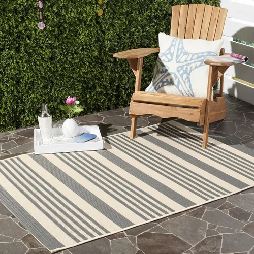 Miniatura 86 de SAFAVIEH Courtyard Collection - Alfombra decorativa, 2.3 x 5 pies, beige y verde oscuro, para interior/exterior, resistente a la intemperie