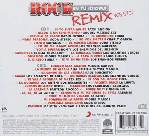 Miniatura 2 de ROCK EN TU IDIOMA: REMIX NON-STOP (2 CD'S)