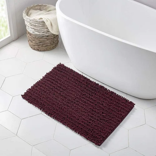 Miniatura 169 de Walensee Alfombra de baño antideslizante (24x17 pulgadas, rosa polvoriento) absorbente de agua, súper suave, lanuda de felpilla, lavable a máquina