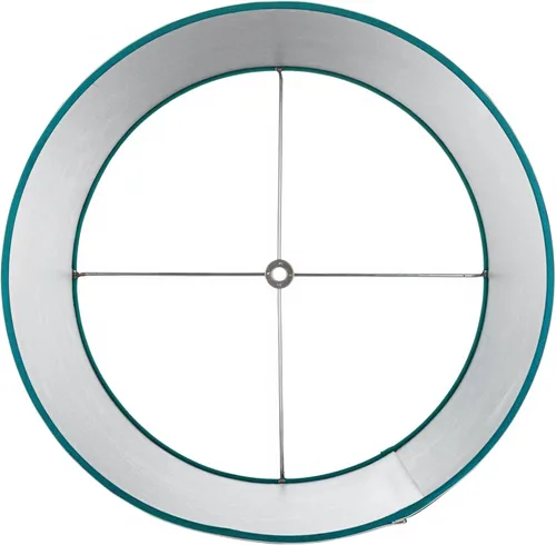 Miniatura 5 de Sydnee - Pantalla de lámpara de tambor grande de satén azul verdoso de 14" superior x 16" inferior x 11" de alto (Spider) de repuesto con arpa