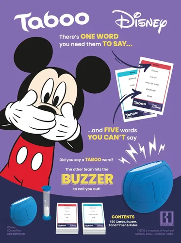 Miniatura 3 de Taboo: Edición Disney Juego de mesa de fiesta Juego temático de adivinar palabras en familia Mercancía oficialmente licenciada Juego para 2