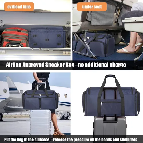 Miniatura 6 de Bolsa para zapatos de viaje, bolsa de lona para hombres y mujeres, para gimnasio, deporte, equipaje, bolsa de transporte, divisor, compartimento