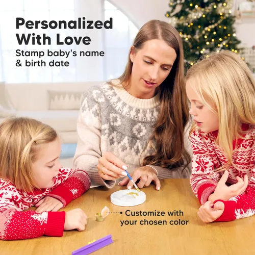 Miniatura 7 de Kit de huellas de manos y pies para bebés niñas y niños - Kit de adorno personalizado para la primera Navidad del bebé, regalos de Navidad