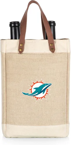 Miniatura 30 de PICNIC TIME NFL Pinot - Jute 2 Bottle Insulated Wine Bag - Wine Tote Bag - Wine Gift Bag, (Beige)