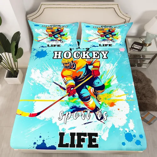 Miniatura 8 de Erosebridal Sábana bajera ajustable de béisbol tamaño individual, juego de cama de juegos deportivos para niños, niñas, adolescentes y adultos