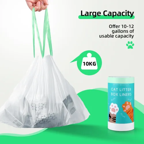 Miniatura 2 de 45 Bolsas Forros para Cajón de Desechos Compatibles con Caja de Arena Robot 4 y 3, Forros Gruesos Autolimpiantes para Caja de Arena de Gatos