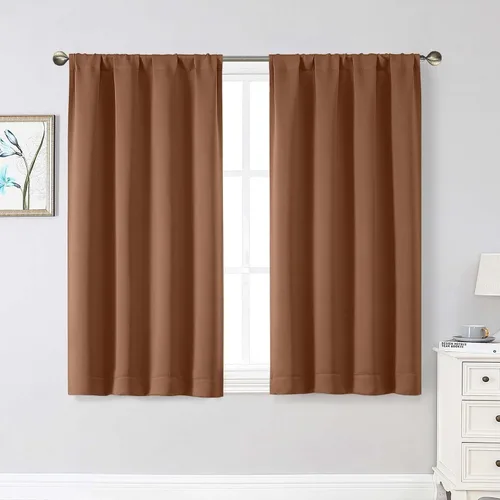 Miniatura 234 de Cortinas opacas para dormitorio, sala de estar, juego de 2 paneles de 54 pulgadas de largo, cortinas de oscurecimiento de habitación con aislamiento