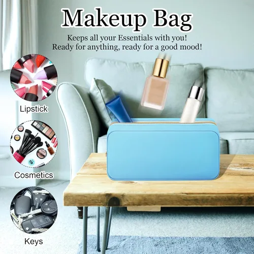 Miniatura 4 de XSUIOY Bolsa de maquillaje de viaje para bolso, bonita bolsa de maquillaje preparada para cosméticos, bolsa organizadora para mujeres, bolsa