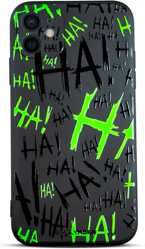 SIMPLYMDRN Delgada para iPhone 11 - Diseño Joker Haha - Funda genial para hombres - Cubierta de diseñador de superhéroe villano - Delgada y flexible