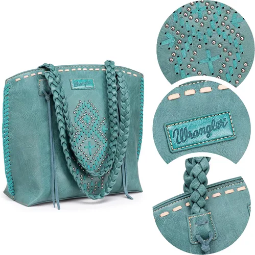 Miniatura 6 de Wrangler Bolso Hobo de gran tamaño tejido a mano con remaches occidentales