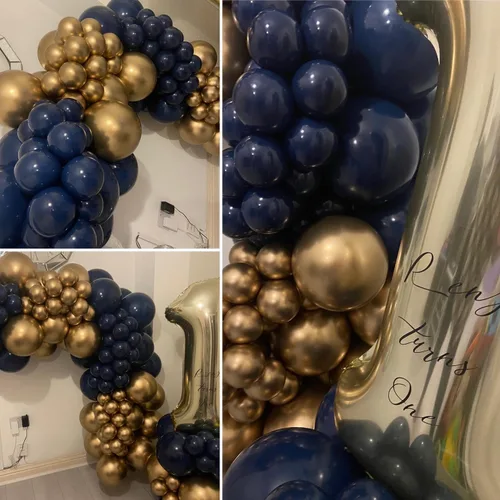 Miniatura 5 de Navy Blue Balloons Arch Kit with Star 157pcs, Different Size Navy Blue Metallic Gold Latex Balloon Garland Kit for 2026 Graduation Birthday