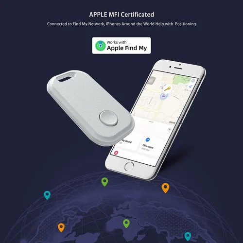 Miniatura 2 de Paquete de 2 buscadores de llaves, rastreador Bluetooth inteligente, buscador de artículos, funciona con Apple Find My Item Locator Dispositivo Negro