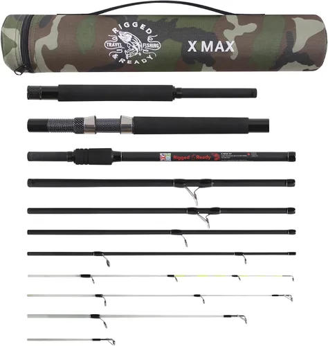 Miniatura 13 de Rigged & Ready X Series™ Travel Fishing Rods. 6 Super Compact Combos and Rods, Multi-Functional, Spinning Poles. 5 to 25 Techniques from one Rod.