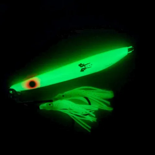 Man I Love Fishing Plantilla de cuchillo vertical de 6.35 oz. Señuelo profesional de lanzamiento lento de paso rápido para atún, cola amarilla,