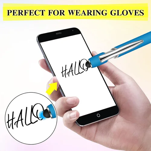 Miniatura 3 de Zonon 38 Piezas Bolígrafo Engomado con Punta de Stylus Bolígrafo de Metal Elegante Stylus Capacitivo con Agarre de Goma Suave, Tinta Negra