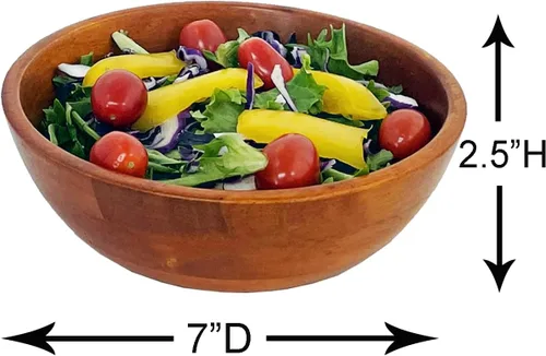 Miniatura 22 de Woodard & Charles - Cuenco grande de madera para ensaladas, frutas, palomitas de maíz, pasta, 10 pulgadas de diámetro x 4.5 pulgadas de alto