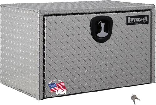 Miniatura 16 de Buyers Products 1705148 - Caja de camión de aluminio diamantado para debajo de la carrocería con pestillo de mango en T, 14 x 12 x 16 pulgadas