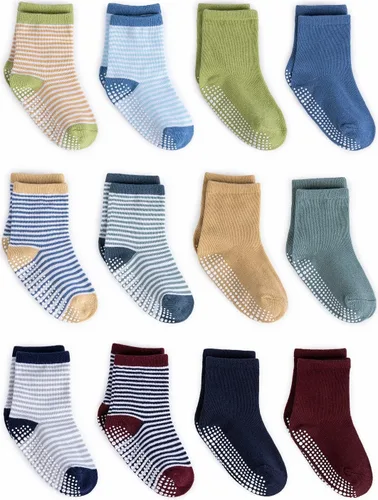 Miniatura 18 de Zaples - Calcetines con suela antideslizante y altura media para bebés, niños y niñas Negro