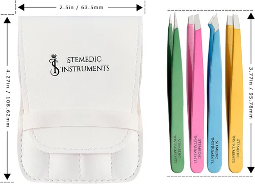 Miniatura 4 de Juego de pinzas para cejas, pinzas multicolor profesionales para mujeres y hombres, juego de pinzas de alta precisión para vello facial, arreglo