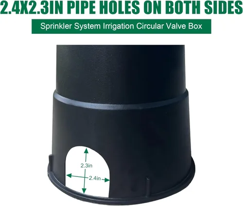Miniatura 4 de 12 juegos de cajas de válvulas de PP duraderas antideslizantes circulares de 6 pulgadas para aspersores, caja de riego redonda de plástico con tapa