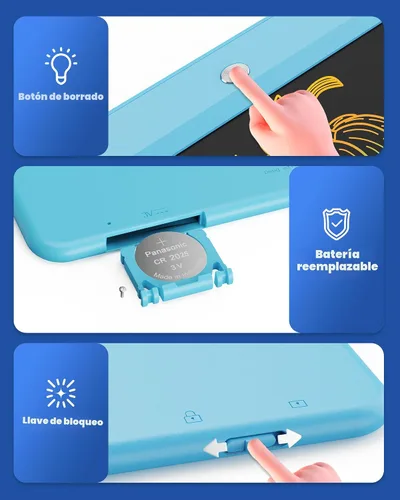 Miniatura 3 de Bravokids Juguetes para niñas y niños de 3 a 6 años, tableta de escritura LCD tablero de dibujo de 10 pulgadas, almohadillas de dibujo electrónicas