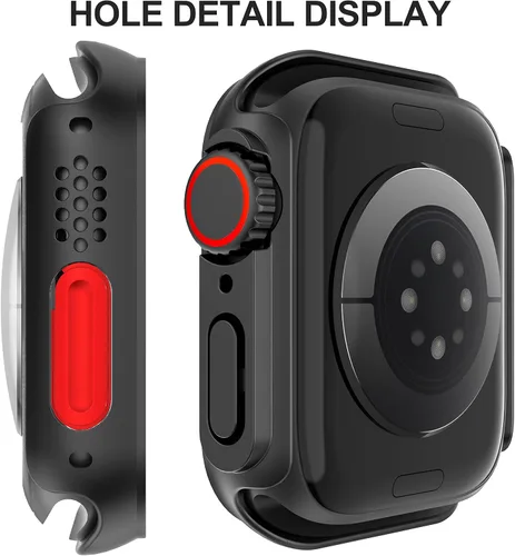 Miniatura 7 de Suoman para Apple Watch Protector de Pantalla de Vidrio Templado de 40 mm, [Aspecto Ultra] Funda Protectora Dura de PC para Todo el Contorno