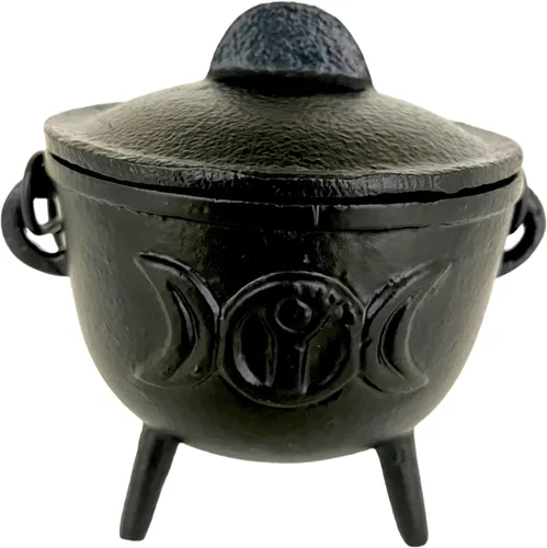 Caldero de hierro fundido con tapa, 4" (Diosa de la Luna)