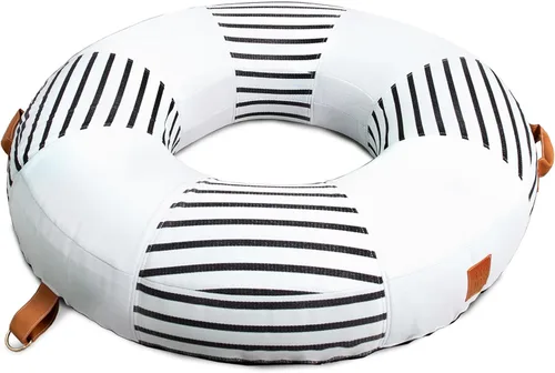 Miniatura 11 de Big Joe Lux Chaise - Flotador inflable prémium para piscina, rayas azul marino y marfil, malla de primera calidad, mezcla de poliéster duradera
