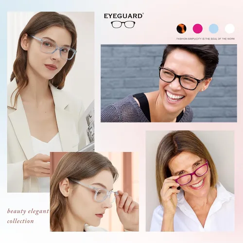 Miniatura 2 de EYEGUARD Paquete de 4 lentes de lectura con bloqueo de luz azul para mujeres y hombres, bisagra de resorte, lentes de filtro antirreflejos