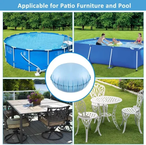 Miniatura 5 de Almohadas de piscina para piscinas sobre el suelo, 4 pies de diámetro, almohada de aire de piscina resistente de 0.016 in de grosor, kit de invierno