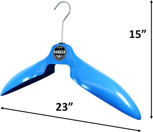 Miniatura 2 de Percha para colgar abrigos de parka «Shoulder Saver», fabricado en Estados Unidos, gancho giratorio de 6 pulgadas (azul)