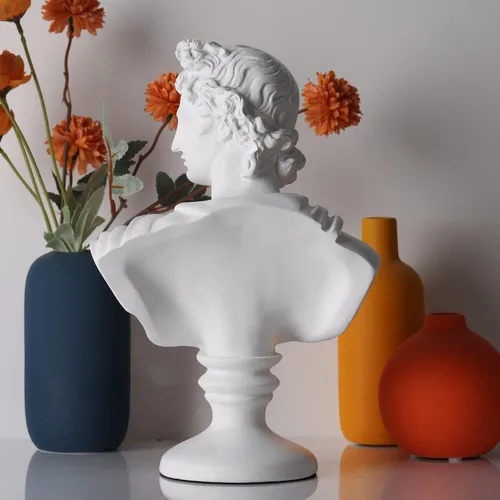 Miniatura 4 de XMGZQ Estatua griega de David de 11.8 pulgadas, busto romano clásico para Apolo, escultura de mitología griega grande para decoración del hogar