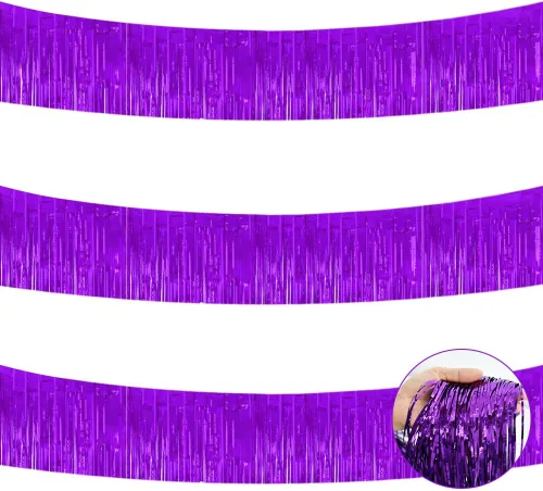 Miniatura 12 de BEISHIDA 3 Paquetes de Guirnalda de Flecos de Lámina Metálica Arcoíris Oscuro para Colgar en la Pared, Banderas de Oropiel para Halloween, Flotas