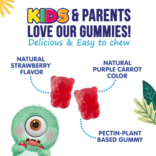 Miniatura 6 de Gomitas de fibra para niños – Fibra dietética 0.14 oz por porción – Suplemento diario de gomitas de fibra para niños – Gomitas prebióticas