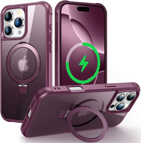 Miniatura 83 de CHAOFEnG Funda magnética compatible con iPhone 11 con soporte, prueba de caídas de grado militar, compatible con imán, anillo translúcido, parte