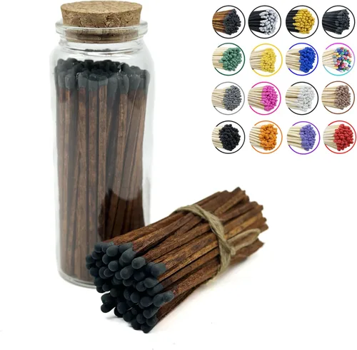 Miniatura 29 de Chandler Studio Fósforos en un frasco Más de 60 cerillas Fósforos decorativos con almohadilla de encendido Encendedor de velas largo