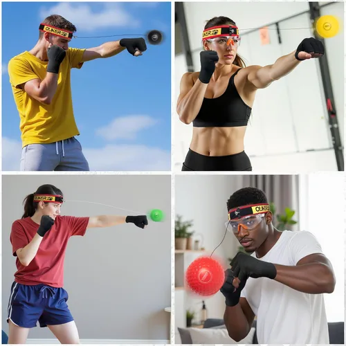 Miniatura 6 de Boxing Reflex Ball for Adults and Kids, 4 Levels Boxing Ball with Adjustable Headbands, Perfect for Reaction, Agility, Punching Speed, Fight Skill