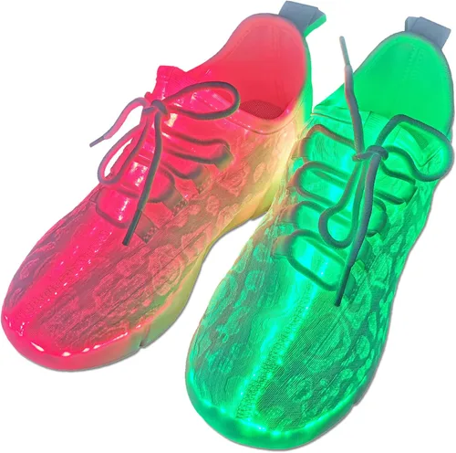 Hot Dingding Zapatos con luz LED para niñas y niños, zapatos de fibra óptica para niños, zapatillas de deporte LED con carga USB luminosas
