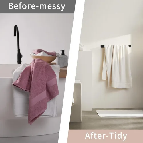 Miniatura 7 de Fapully Juego de 8 Piezas de Accesorios de Ferretería para Baño de Acero Inoxidable Mate Negro Montado en la Pared Negro mate