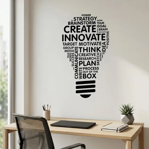 Miniatura 4 de Create Innovate - Calcomanía inspiradora para pared de oficina, ventana, aula, escuela, negocios, motivacional, bombilla de ciencia, regalo
