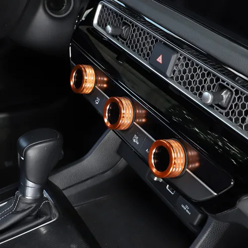 Miniatura 4 de Cubiertas de perilla de volumen de aire acondicionado de consola central para Honda Civic 2022/Honda CRV 2023, 4 piezas de aleación de aluminio A/C
