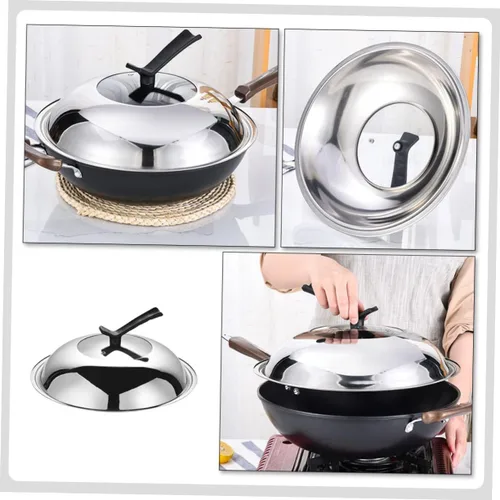 Miniatura 4 de YARNOW Olla de vidrio utensilios de cocina de acero inoxidable cacerola sartenes horno 11.7 pulgadas tapa de cacerola reemplazo universal tapa