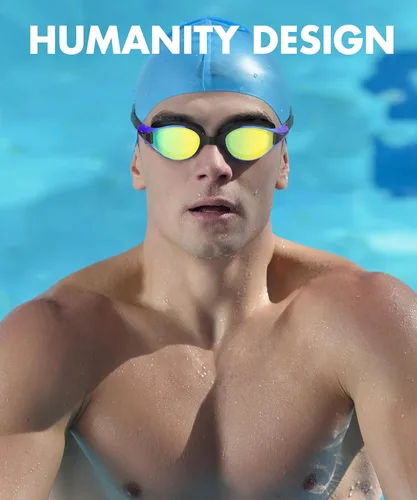Miniatura 2 de NSSIW Gafas de natación para adultos: gafas de piscina para hombres y mujeres con protección UV400 antivaho sin fugas, paquete de 3
