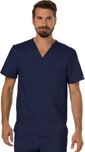Miniatura 2 de Cherokee Conjunto de ropa quirúrgica Workwear Revolution WW690 con camiseta con cuello en V y pantalón delantero WW140, azul marino, L parte